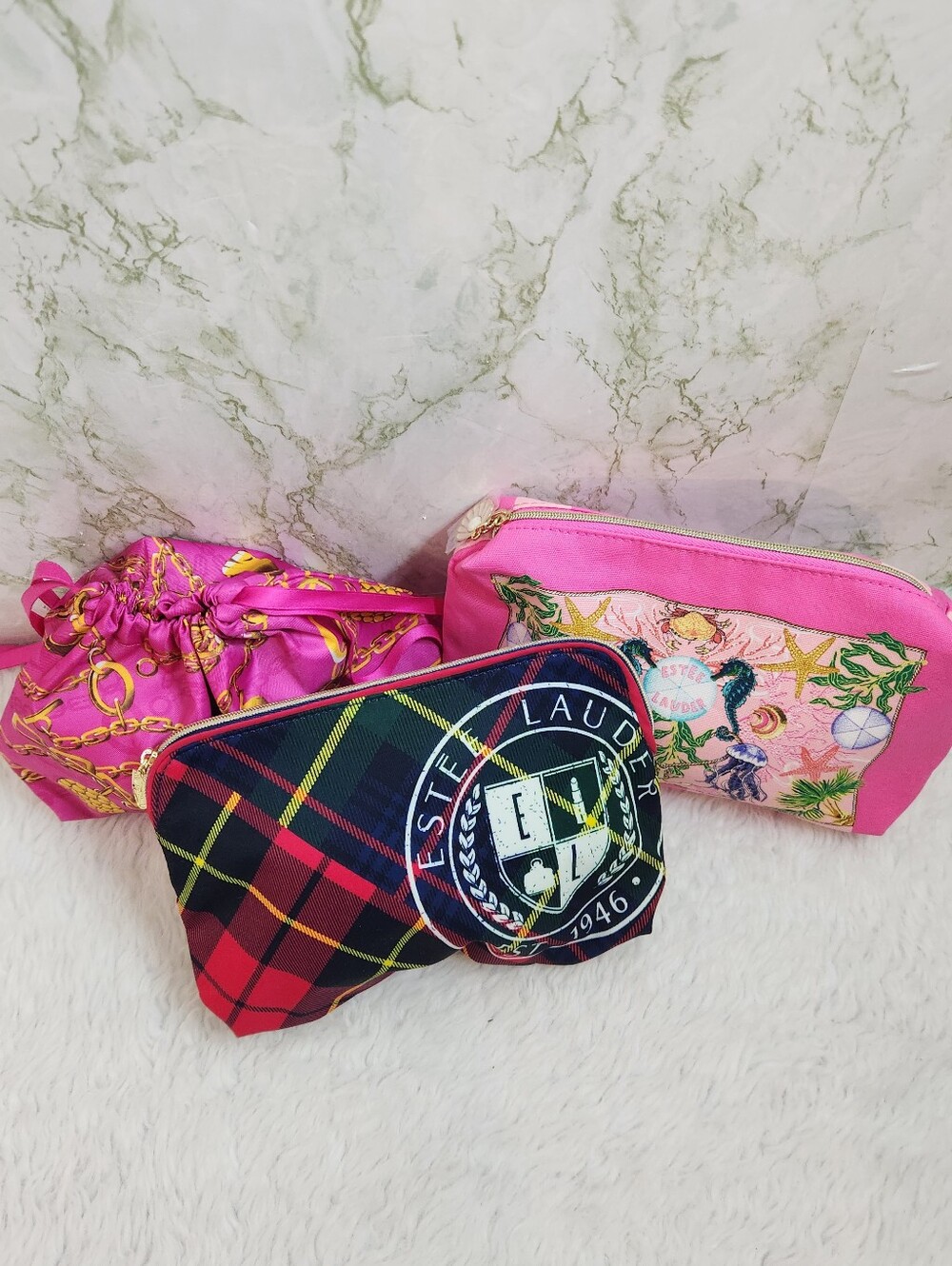 Bundle of 3 Estee Lauder Cosmetic Bags